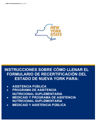 Document preview: Instrucciones para Formulario LDSS-3174 Formulario De Recertificacion Para Ciertos Beneficios Y Servicios Del Estado De Nueva York - New York (Spanish)