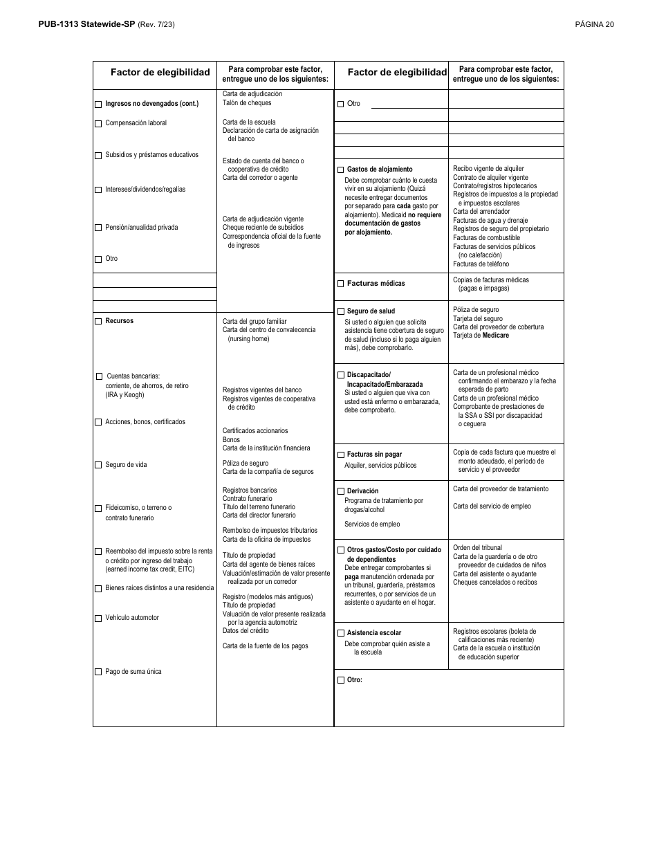 Instrucciones para Formulario LDSS-3174 Formulario De Recertificacion Para Ciertos Beneficios Y Servicios Del Estado De Nueva York - New York (Spanish), Page 21