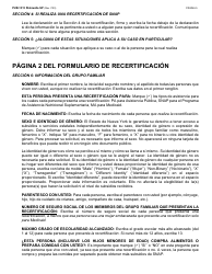 Instrucciones para Formulario LDSS-3174 Formulario De Recertificacion Para Ciertos Beneficios Y Servicios Del Estado De Nueva York - New York (Spanish), Page 6