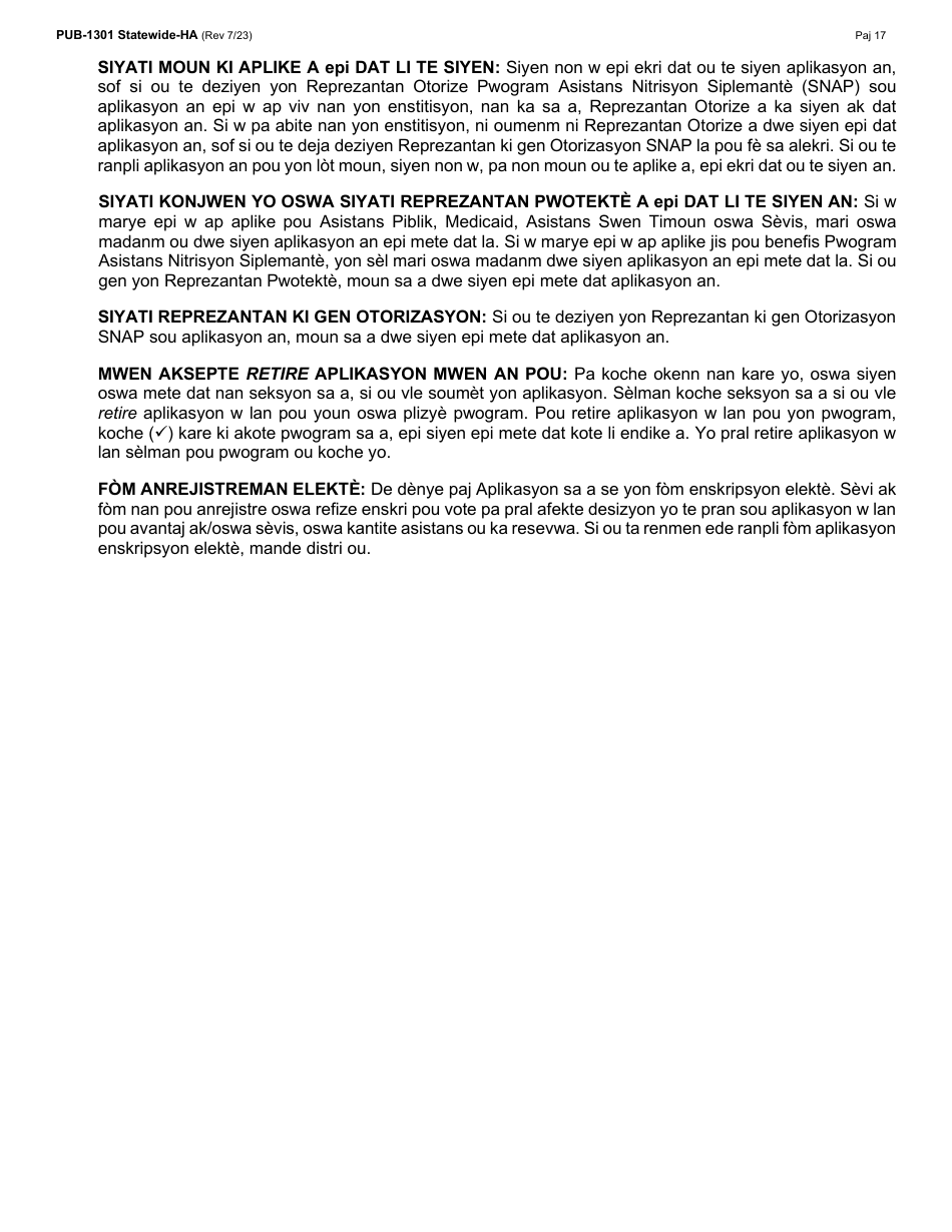 Instructions for Form LDSS-2921 New York State Application for Certain Benefits and Services - New York (Haitian Creole), Page 18