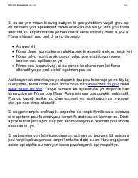 Instructions for Form LDSS-2921 New York State Application for Certain Benefits and Services - New York (Haitian Creole), Page 2