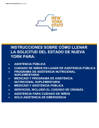 Document preview: Instrucciones para Formulario LDSS-2921 Solicitud Para Ciertos Subsidios Y Servicios Del Estado De Nueva York - New York (Spanish)
