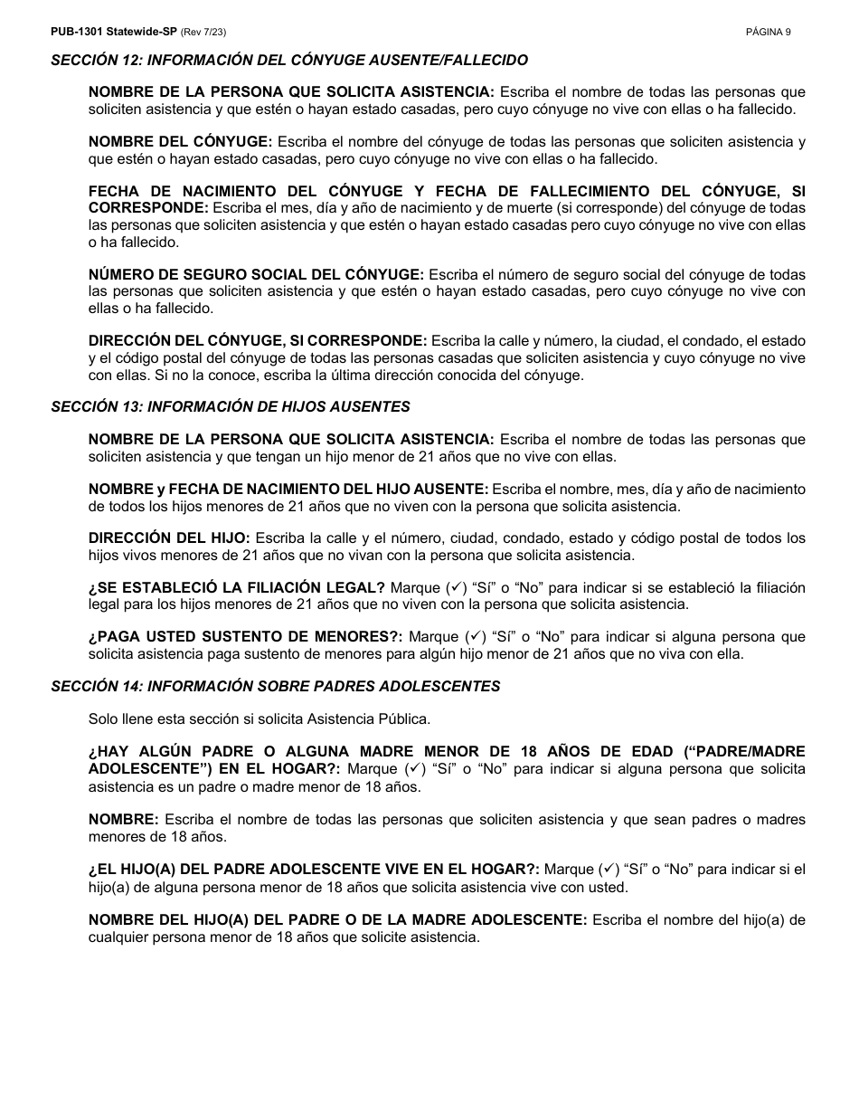 Instrucciones para Formulario LDSS-2921 Solicitud Para Ciertos Subsidios Y Servicios Del Estado De Nueva York - New York (Spanish), Page 10