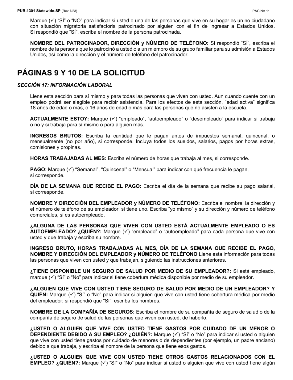 Instrucciones para Formulario LDSS-2921 Solicitud Para Ciertos Subsidios Y Servicios Del Estado De Nueva York - New York (Spanish), Page 12