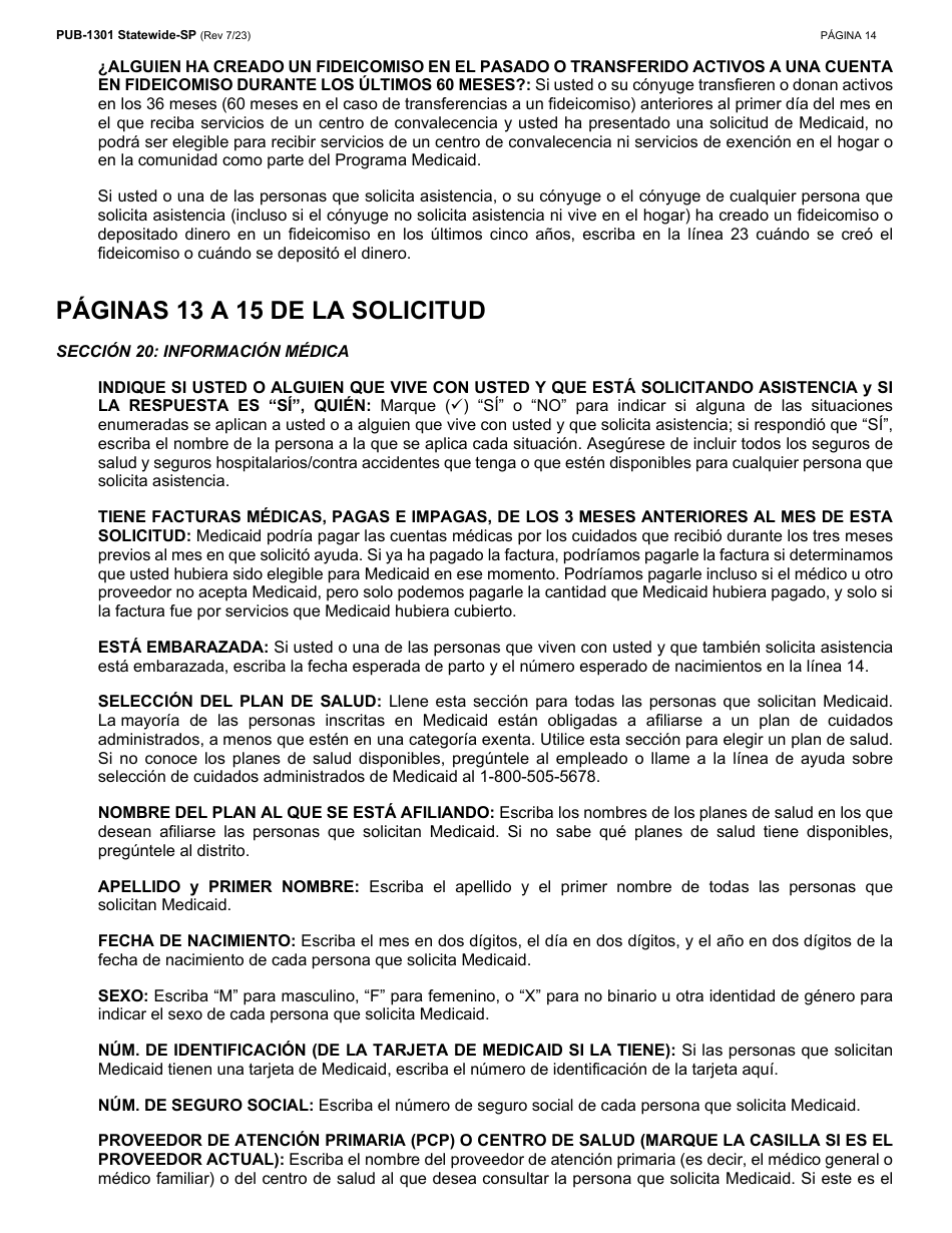 Instrucciones para Formulario LDSS-2921 Solicitud Para Ciertos Subsidios Y Servicios Del Estado De Nueva York - New York (Spanish), Page 15