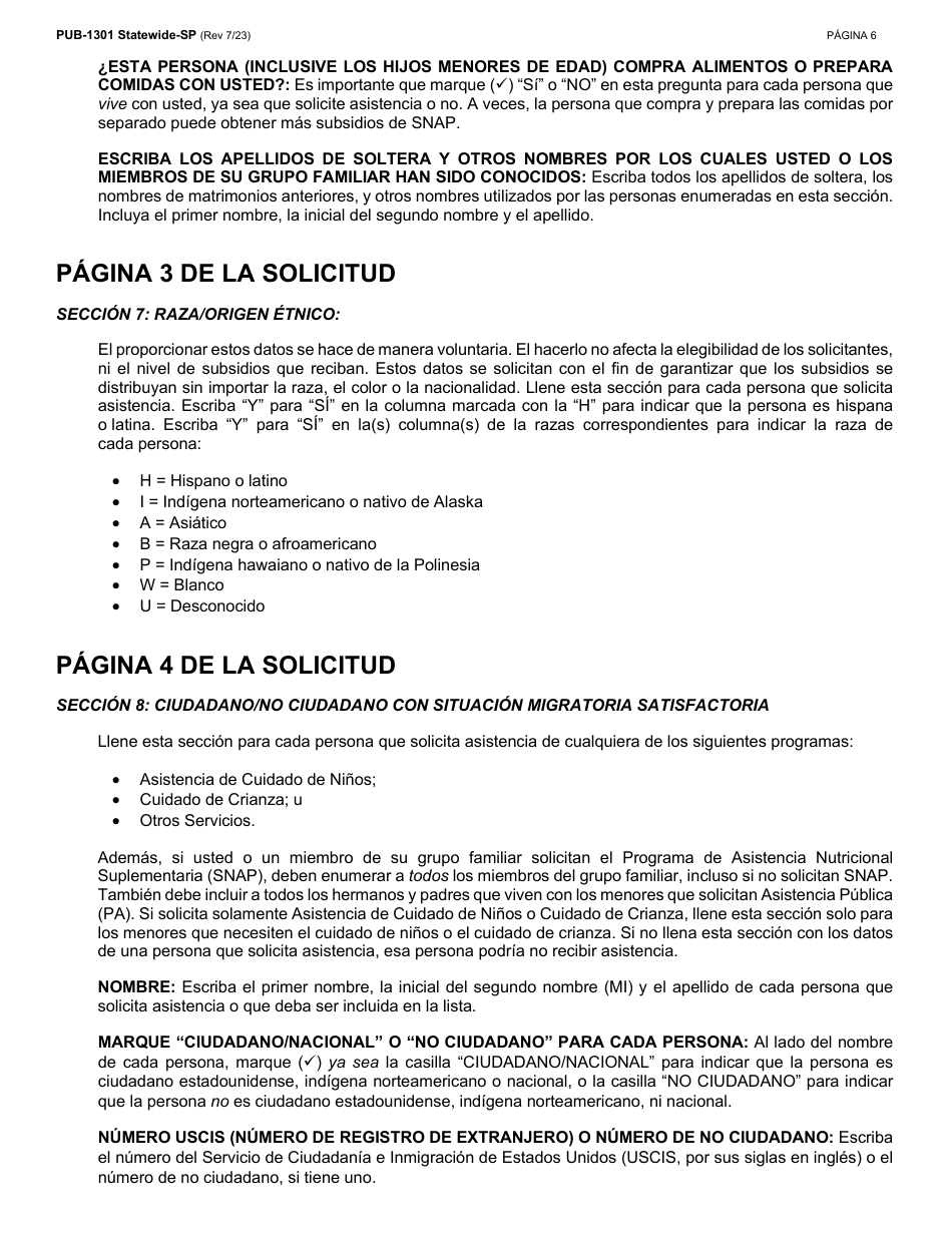 Instrucciones para Formulario LDSS-2921 Solicitud Para Ciertos Subsidios Y Servicios Del Estado De Nueva York - New York (Spanish), Page 7