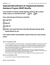 Form LDSS-5166 Application/Recertification for Supplemental Nutrition Assistance Program (Snap) Benefits - New York