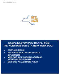 Instructions for Form LDSS-3174 New York State Recertification Form for Certain Benefits and Services - New York (Haitian Creole)