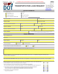 SD Form 2068 Transportation Loan Request - South Dakota