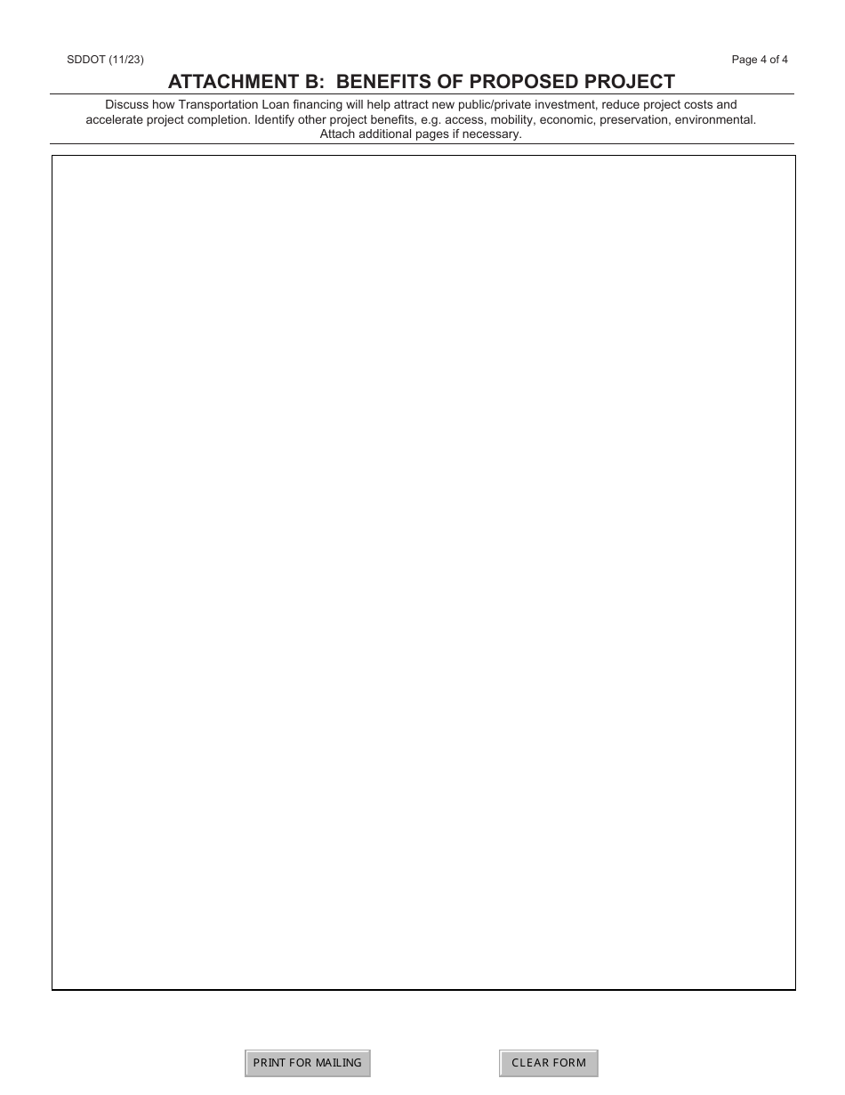 SD Form 2068 Transportation Loan Request - South Dakota, Page 4