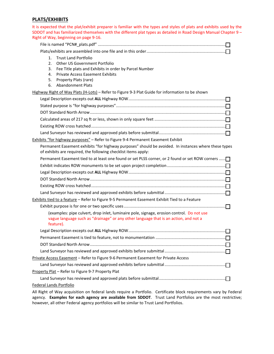 Row Review Deliverables Checklist - South Dakota, Page 5
