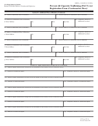 ATF Form 5070.1A Prevent All Cigarette Trafficking (Pact) Act Registration Form (Continuation Sheet)
