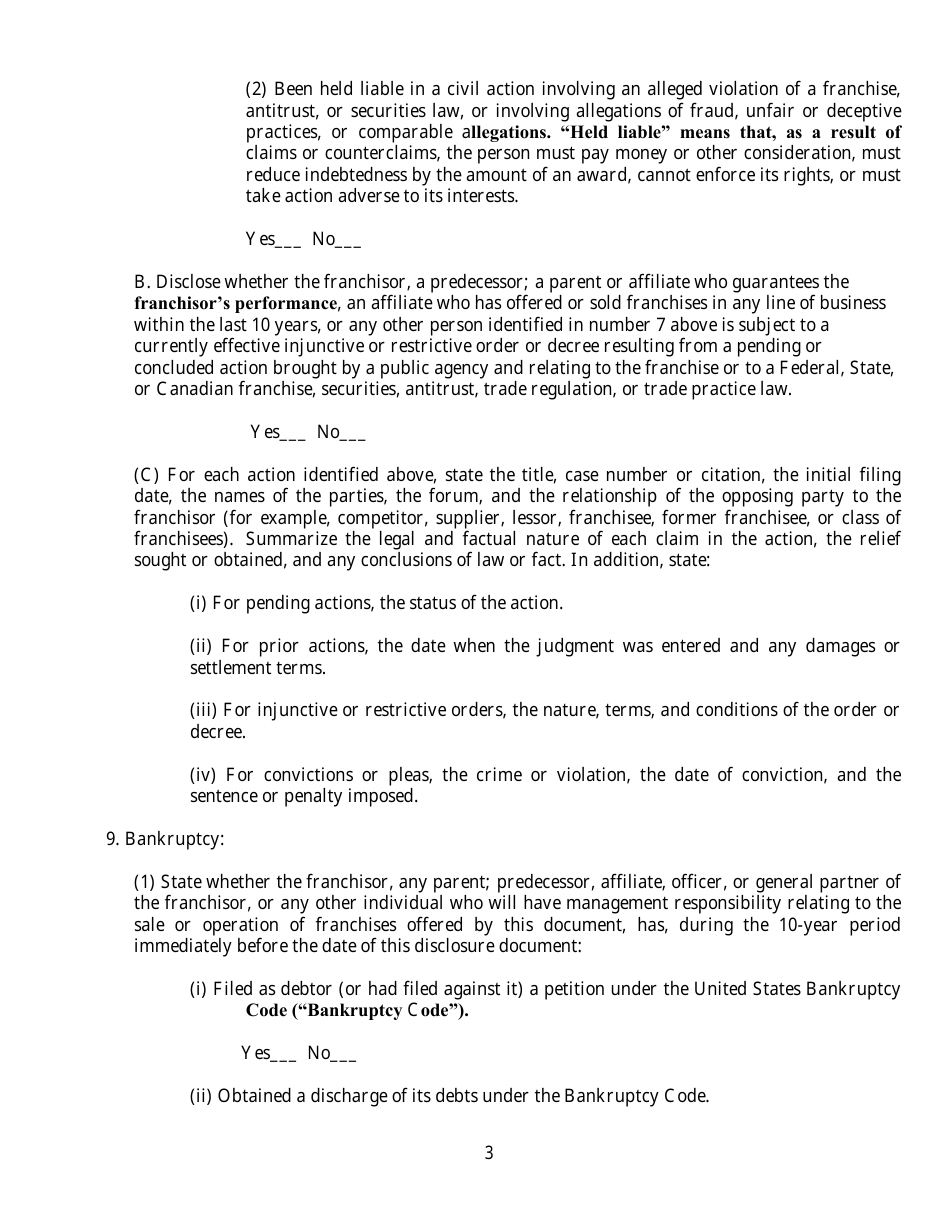 Exemption Request for an Unregistered International Franchisor to Exhibit and Offer for Sale, but Not to Sell, Franchises at the International Franchise Expo in New York - New York, Page 3