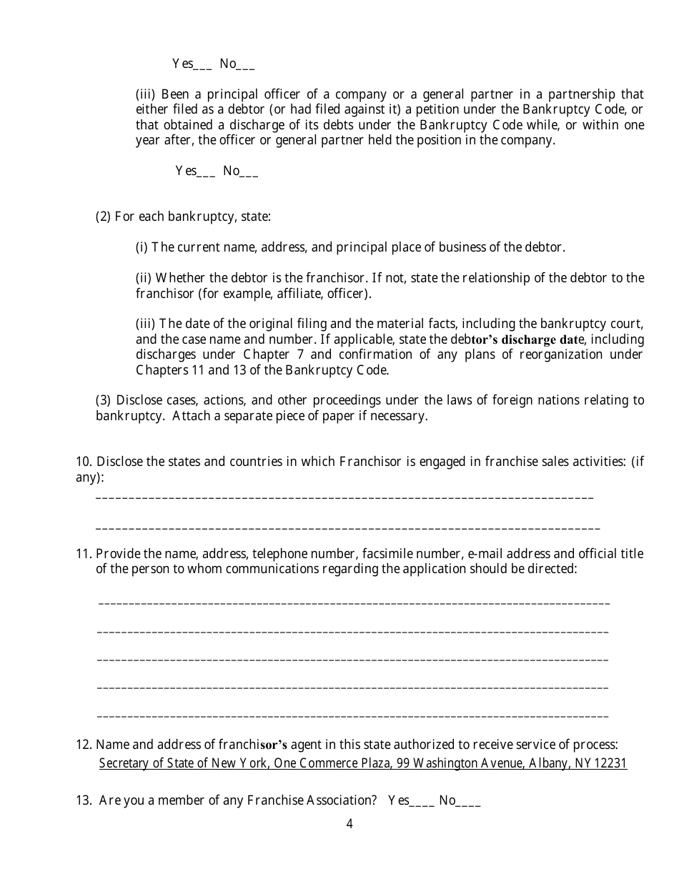 Exemption Request for an Unregistered International Franchisor to Exhibit and Offer for Sale, but Not to Sell, Franchises at the International Franchise Expo in New York - New York, Page 4