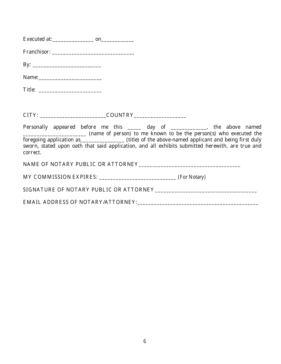 Exemption Request for an Unregistered International Franchisor to Exhibit and Offer for Sale, but Not to Sell, Franchises at the International Franchise Expo in New York - New York, Page 6