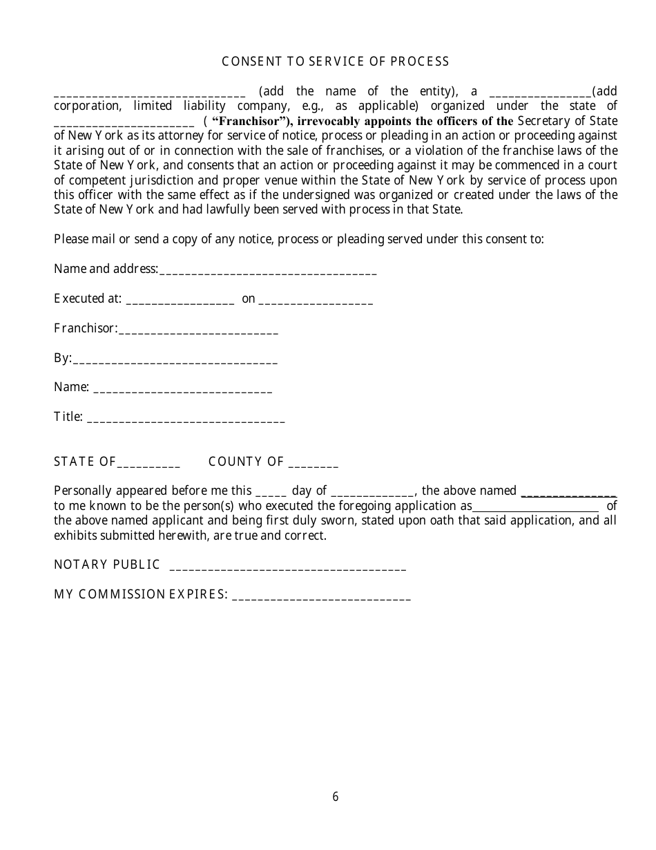 Exemption Request for an Unregistered U.S.-based Franchisor to Exhibit and Offer for Sale, but Not to Sell, Franchises at the International Franchise Expo in New York - New York, Page 6