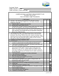 Document preview: Comprehensive Nutrient Management Plan Review Checklist for Certified Cnmp Providers - Michigan