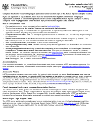 Form 1 Application Under Section 34(1) of the Human Rights Code - Ontario, Canada