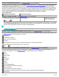 Form 1 Application Under Section 34(1) of the Human Rights Code - Ontario, Canada, Page 4