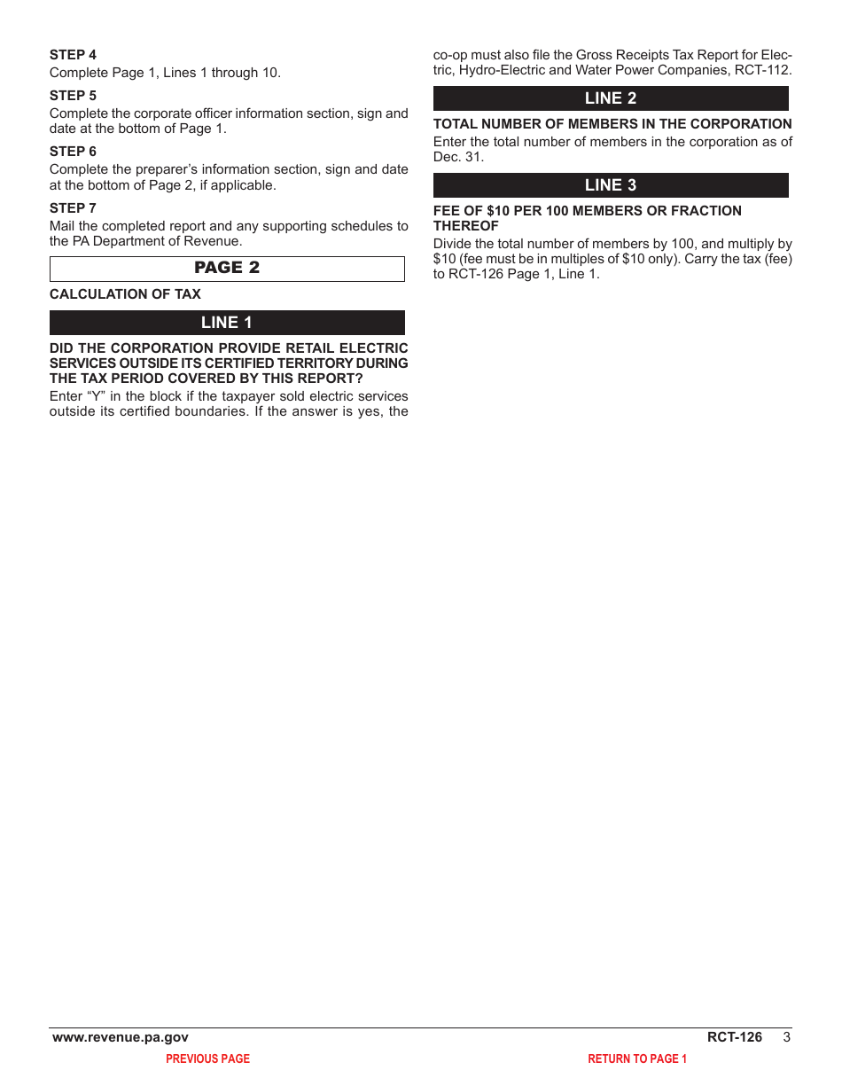 Form RCT-126 Membership Report - Electric Cooperative Corporations - Pennsylvania, Page 5
