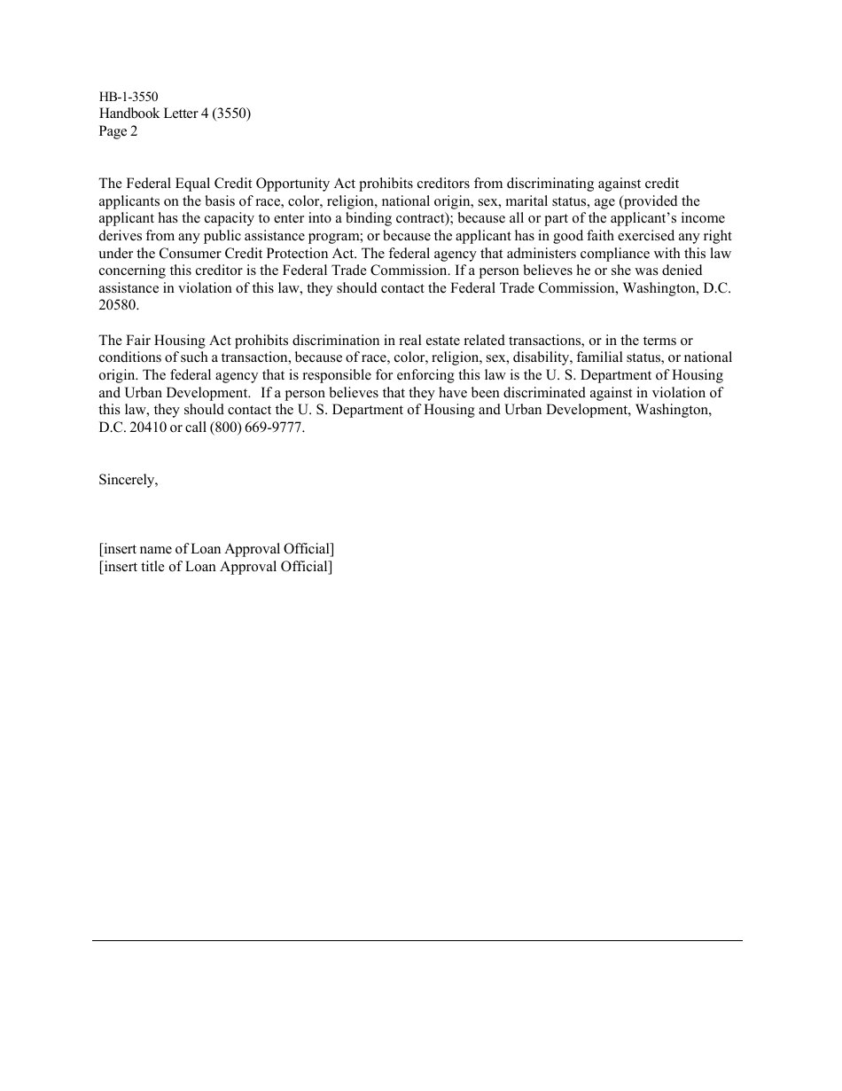 Form HB-1-3550 Appendix 3 Handbook Letters - Direct Single Family Housing Loans and Grants - Field Office Handbook, Page 12