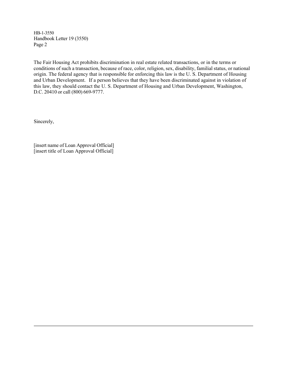 Form HB-1-3550 Appendix 3 Handbook Letters - Direct Single Family Housing Loans and Grants - Field Office Handbook, Page 27