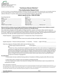 Document preview: Continuous Glucose Monitors Prior Authorization Request Form - Vermont