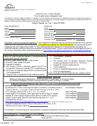 Document preview: Hepatitis C Treatment Prior Authorization Request Form - Vermont