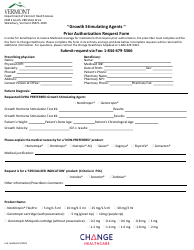 Document preview: Growth Stimulating Agents Prior Authorization Request Form - Vermont