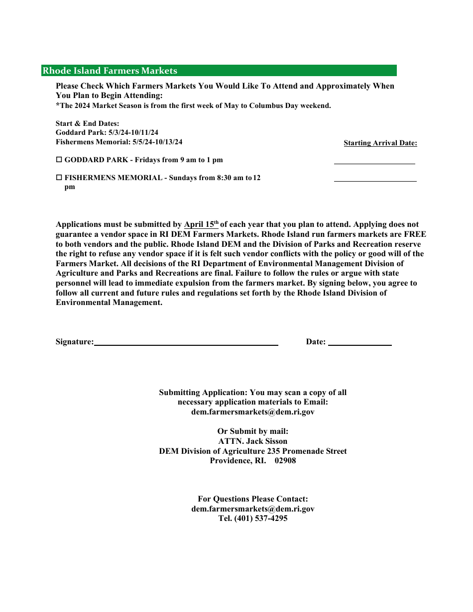 Ri Dem Farmers Market Application - Rhode Island, Page 3
