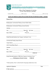State of Rhode Island Application for Multipurpose Vessel License - Rhode Island, Page 2