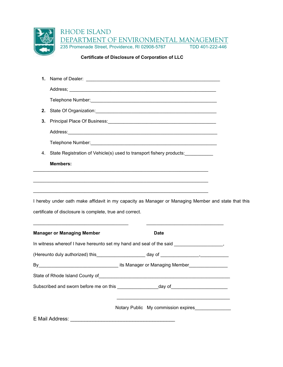 State of Rhode Island Application for Multipurpose Vessel License - Rhode Island, Page 6