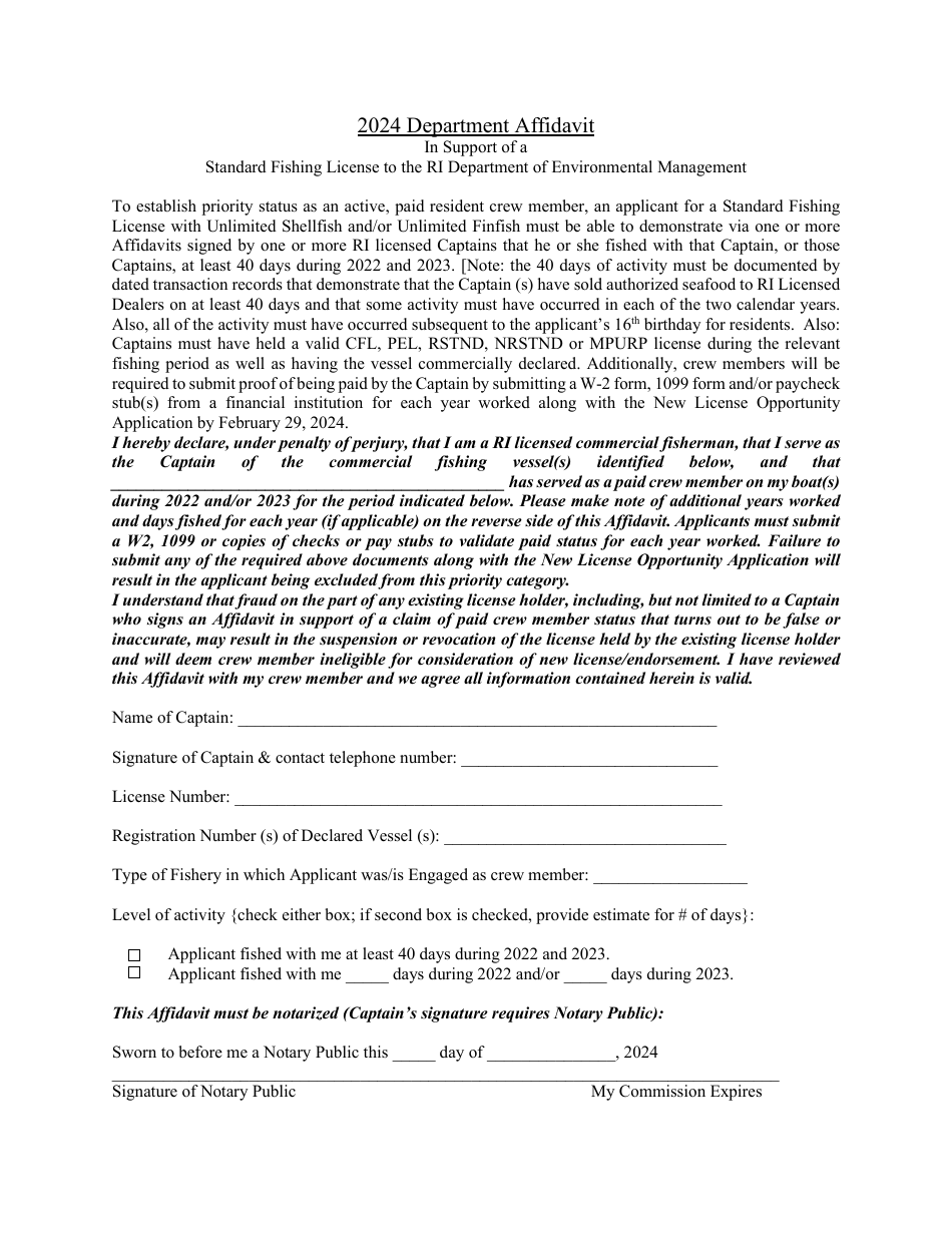 New License Opportunities, Resident Marine License Application - Rhode Island, Page 13