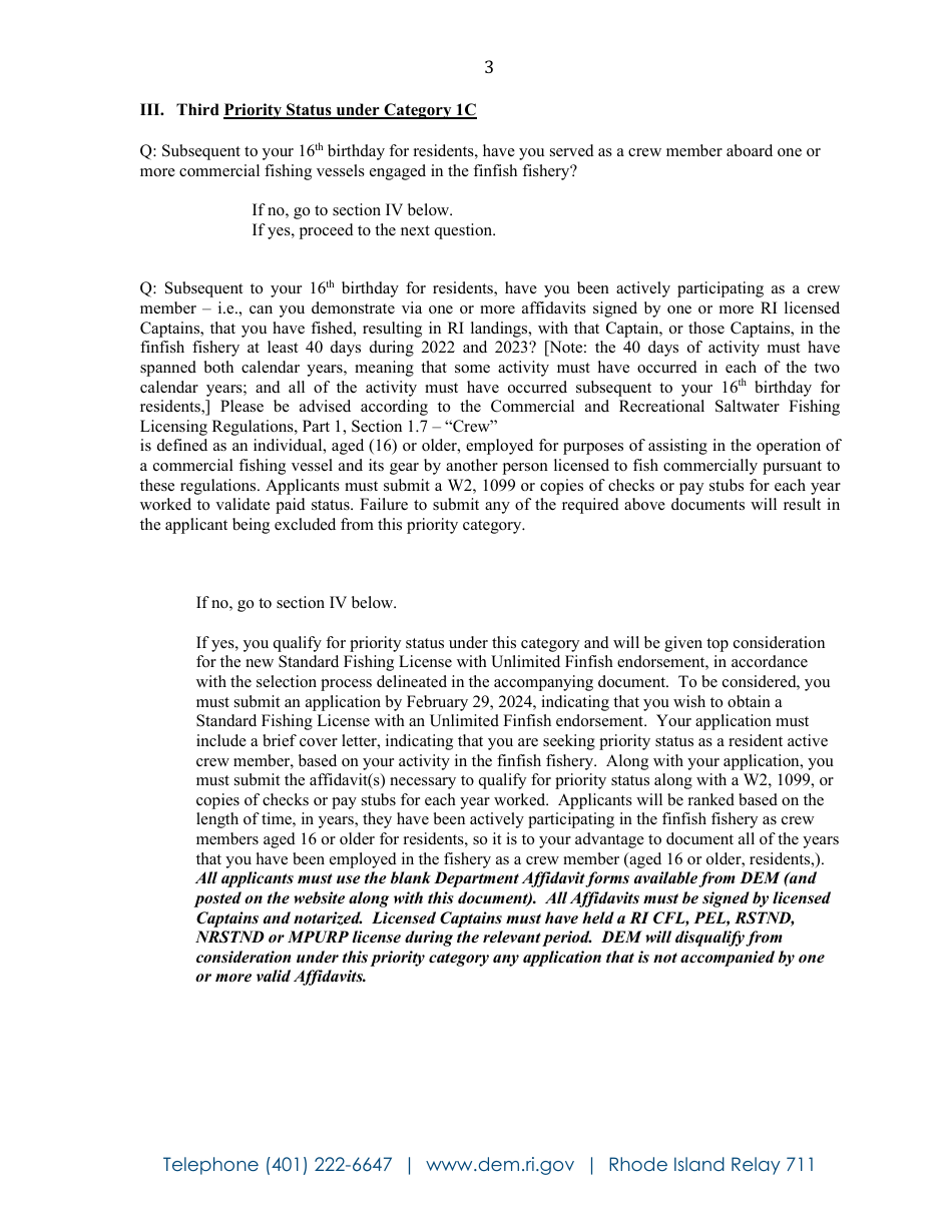 New License Opportunities, Resident Marine License Application - Rhode Island, Page 4