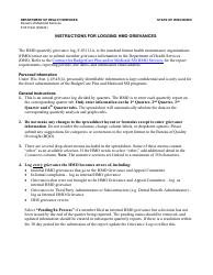 Instructions for Form F-03112A HMO Quarterly Grievance Log - Wisconsin