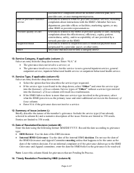 Instructions for Form F-03112A HMO Quarterly Grievance Log - Wisconsin, Page 4