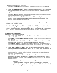 Instructions for Form F-03112A HMO Quarterly Grievance Log - Wisconsin, Page 5