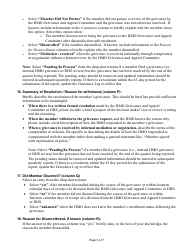 Instructions for Form F-03112A HMO Quarterly Grievance Log - Wisconsin, Page 6