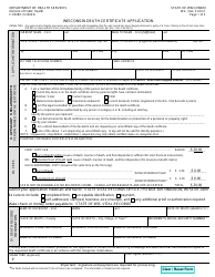 Document preview: Form F-05280 Wisconsin Death Certificate Application - Wisconsin