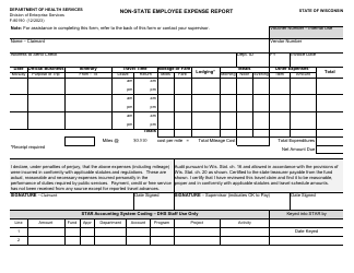 Form F-80190 Non-state Employee Expense Report - Wisconsin