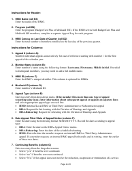 Instructions for Form F-03112 HMO Quarterly Appeals Log - Wisconsin, Page 2