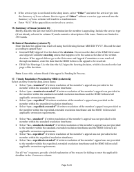 Instructions for Form F-03112 HMO Quarterly Appeals Log - Wisconsin, Page 5