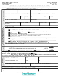 Document preview: Form F-00123 Wisconsin Declaration of Domestic Partnership Certificate Application - Wisconsin