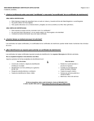 Formulario F-05281S Solicitud De Certificado De Matrimonio De Wisconsin - Wisconsin (Spanish), Page 2
