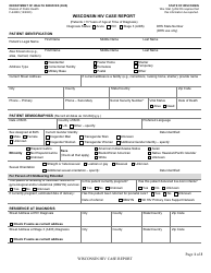 Document preview: Form F-44338 Wisconsin HIV Case Report - Wisconsin