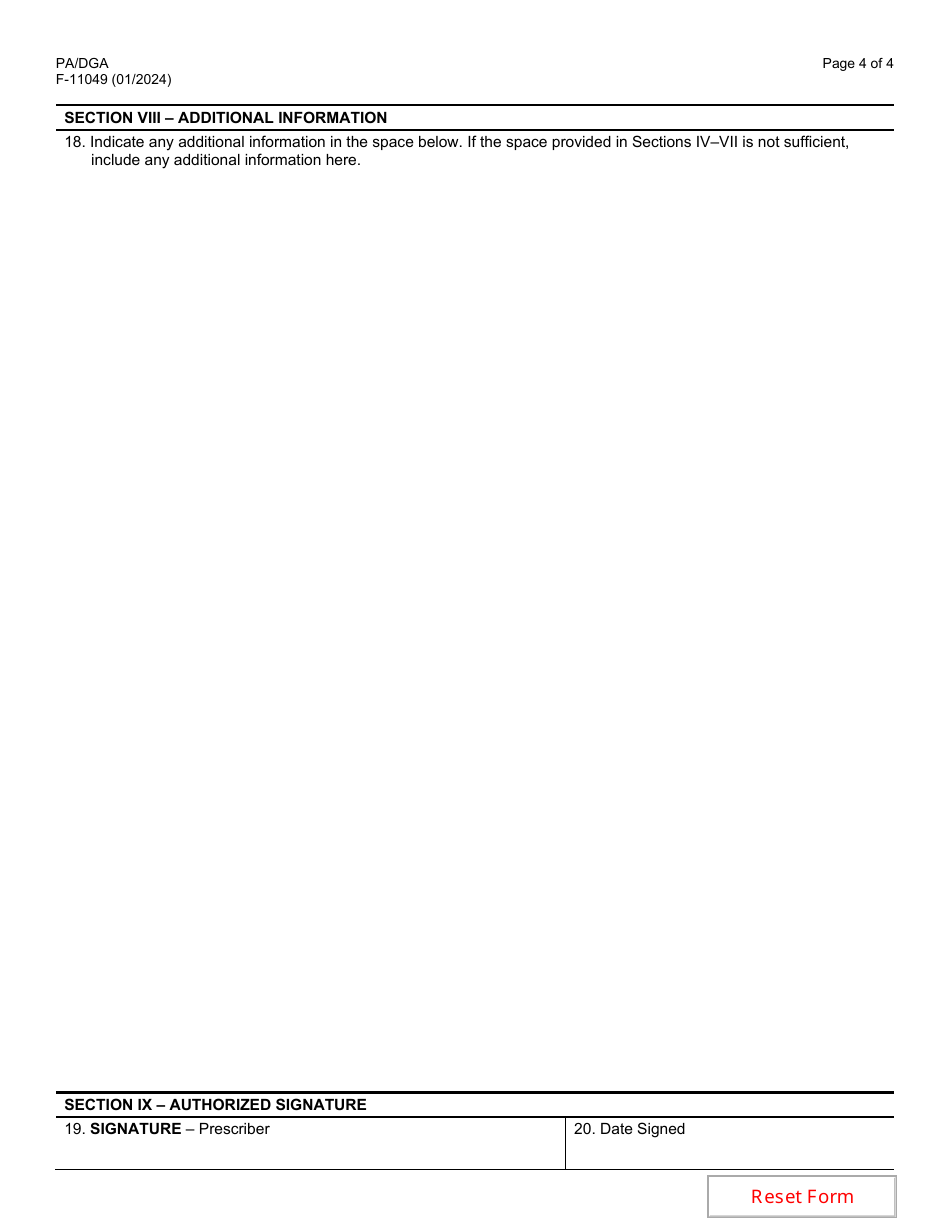 Form F-11049 Prior Authorization / Drug Attachment (Pa / Dga) - Wisconsin, Page 4