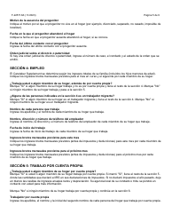 Instrucciones para Formulario F-22571 Caretaker Supplement Application - Wisconsin (Spanish), Page 5
