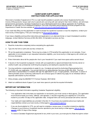 Document preview: Instructions for Form F-22571 Caretaker Supplement Application - Wisconsin