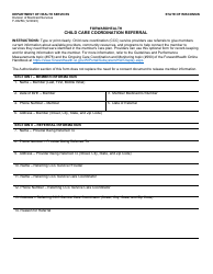 Document preview: Form F-03256 Child Care Coordination Referral - Wisconsin