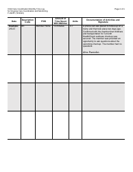 Form F-03257 Child Care Coordination Monthly Time Log for Ongoing Care Coordination and Monitoring - Wisconsin, Page 2